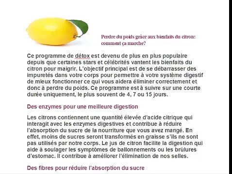 maigrir avec citron + régime Perdre du poid