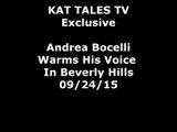 Andrea Bocelli Warms His Voice In Beverly Hills
