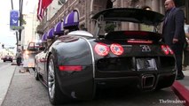 $1.5 Million near crash! Chrome/Carbon Fiber Bugatti Veyron supercar almost falls off flat