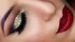 Makeup Tutorial | Gold Glitter Cut Crease Smokey Eye - New Years Eve Makeup Tutorial