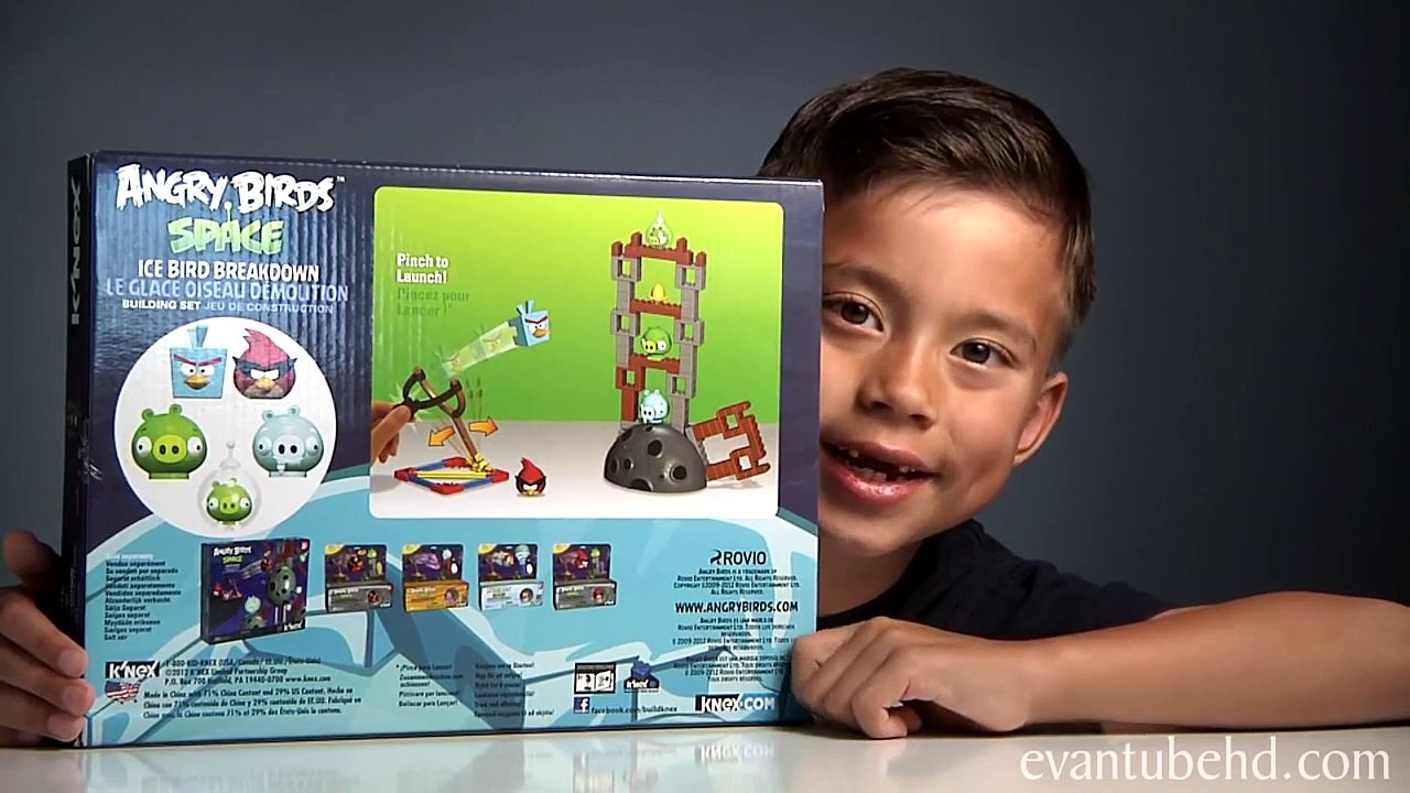 KNex Week Day #7 ANGRY BIRDS SPACE: ICE BIRD BREAK DOWN! vs. Robo COMBO!