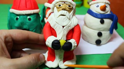 Santa Claus Play Doh & Surprise Eggs Santa Snowman ELF