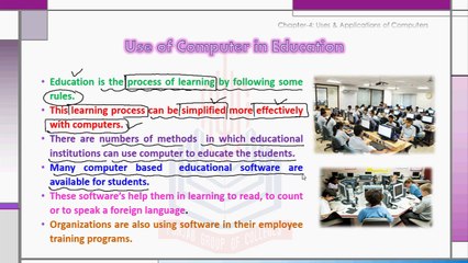 Use of Computer in Education