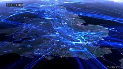 24 ore di traffico aereo in Europa in 2 minuti