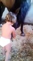 Baby Playing With Horse - Baby Loves Horse / Very Cute and Funny Video / Cute Animals / Ho