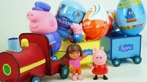 Peppa Pig George e Dora Aventureira Abrindo Ovos Surpresas Frozen Galinha Pintadinha Kinde