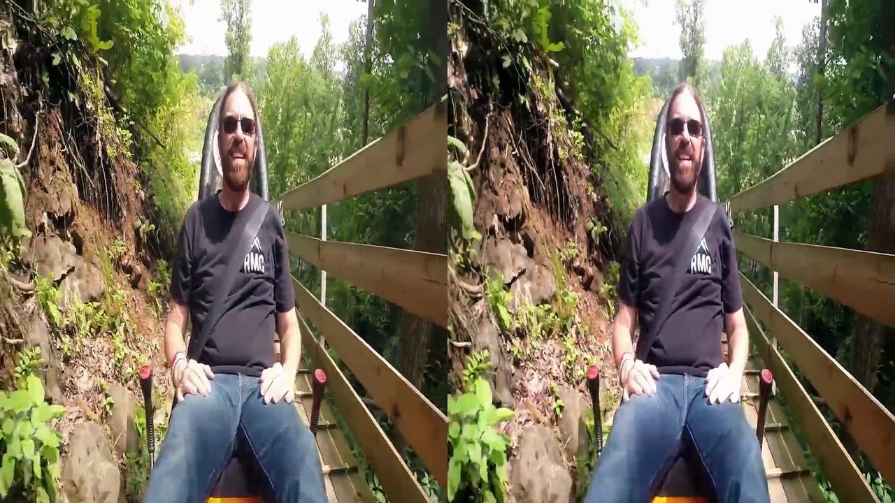 Smoky Mountain Alpine Coaster 3D ridercam reverse on-ride HD POV @60fps