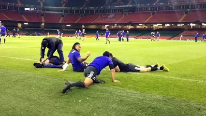 Rugby : les All Blacks à l'entraînement au Millennium