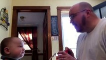 Best dad ever sings while feeding his baby