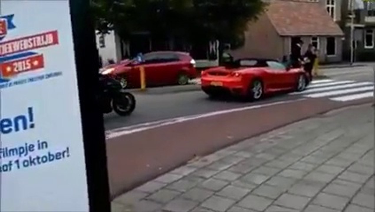 This Ferrari driver is not a lucky guy... Crazy Car jacking!