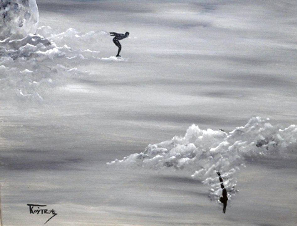 Lovers in the clouds – Acrylic on Canvas Tutorial for Beginners