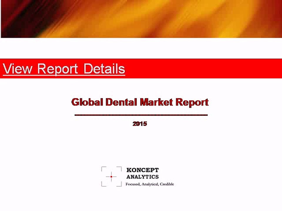 Global Dental Market Report: 2015 Edition - New Report by Koncept Analytics