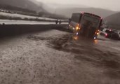 Flash Floods Swamp Cars on California Highway