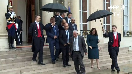 Nobel Peace Prize winners meet French President Hollande