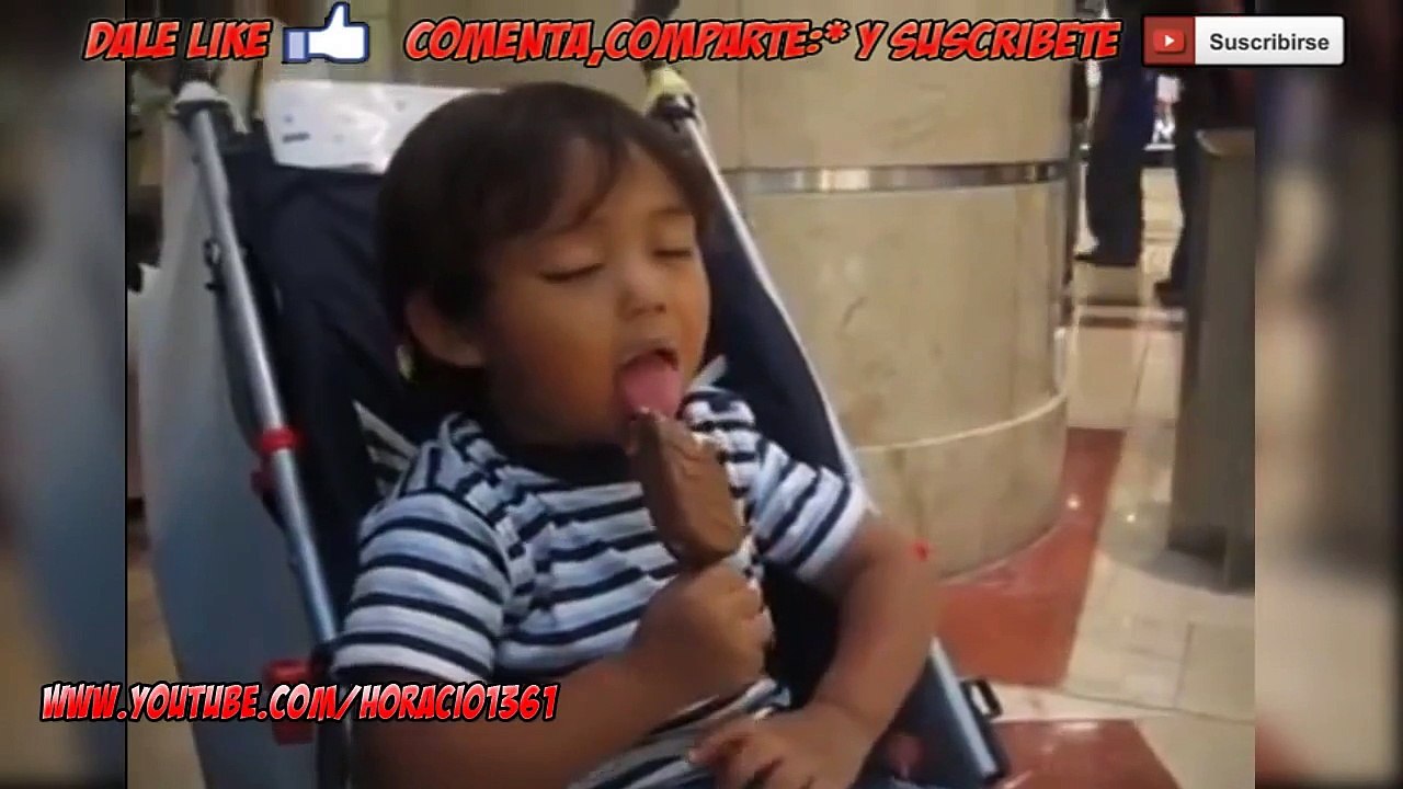 Gracioso Bebe Comiendo Helado Con Mucho Sueño hasta quedarse rendido 2014 | Videos Gracios