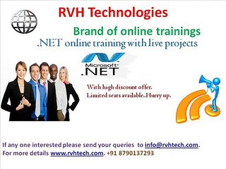 .Net online training with live project usa canada india low fees