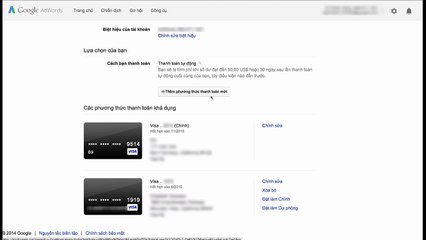 Cách thêm, chỉnh sửa hoặc loại bỏ phương thức thanh toán