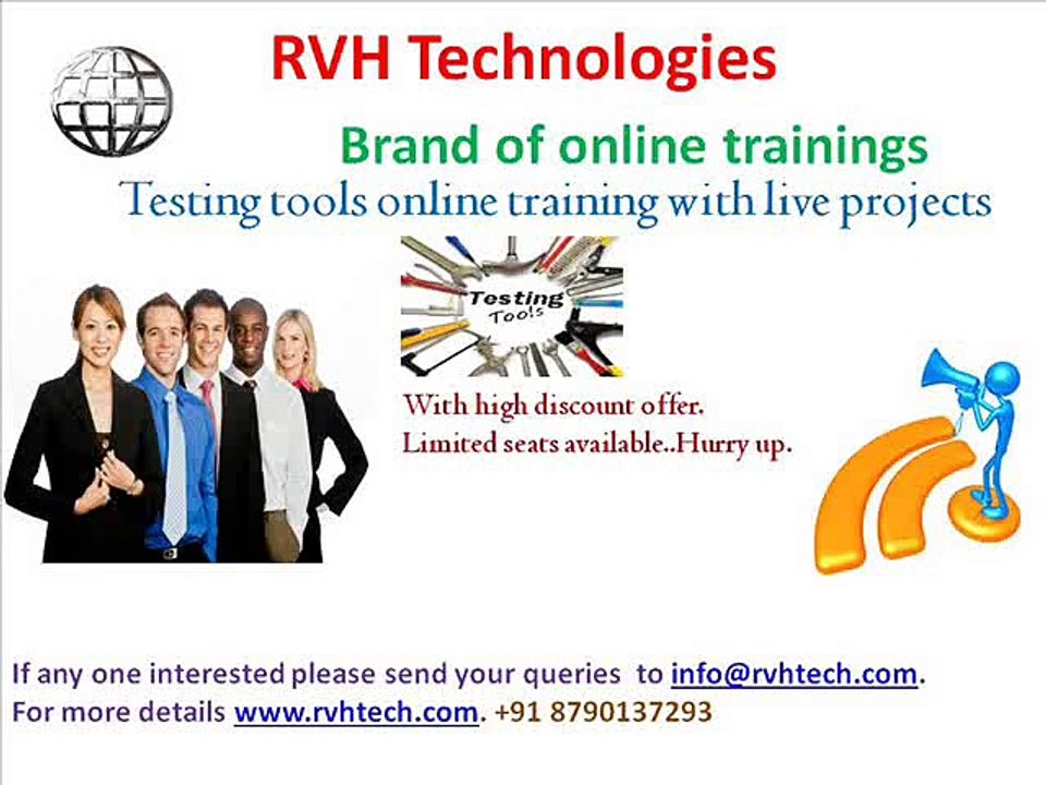 Testing tools online training with live project usa canada india low fees