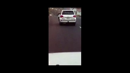 Saudi Drive 110Km Speed with Girl Hanging Outside