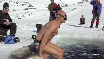 Swimming 250ft under 3ft of ice in speedos