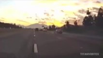 Truck Flies Off Freeway in this Crazy Road Rage Accident !! Car Crash