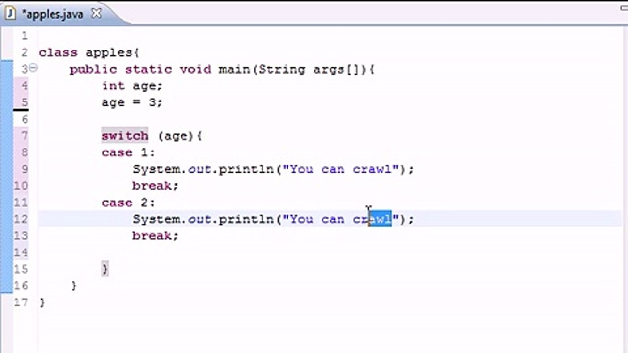 Java Level 1 Tutorial - 12 - Switch Statement - Sumeet Khan