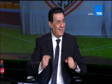 رقص مدحت شلبى اثناء عرض لقطات لحسام غالى فى ماتش السوبر