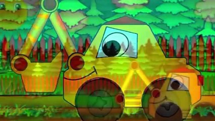 Apprendre les formes en construisant une pelleteuse   Dessins animés en français