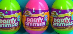 PARTY ANIMALS surpirse eggs!!! Unboxing 3 eggs surprise PARTY ANIMALS! [Full Episode]