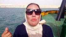 الكاتبة الصحفية سوسن عبد الباسط رئيس قسم الحوادث بالمساء فى جولة بحرية بقناة السويس الجديدة يونيو2015