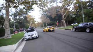 LaFerrari BREAKS DOWN doing Burnouts and Nearly Crashes in Beverly Hills with Porsche GT3!