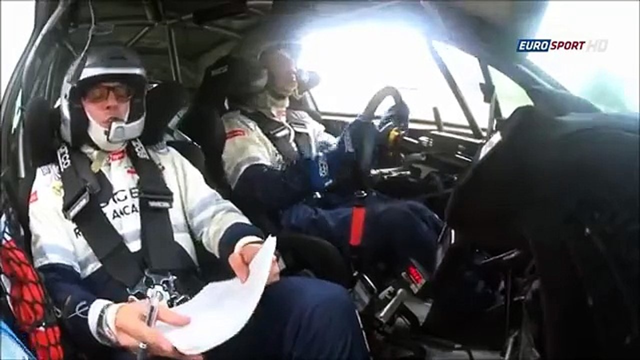SEAJETS ACROPOLIS RALLY 2015 Peugeot car crash camera in car.