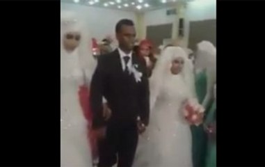 شاب يتزوج بفتاتين ويقيم لهما حفل زفاف واحد