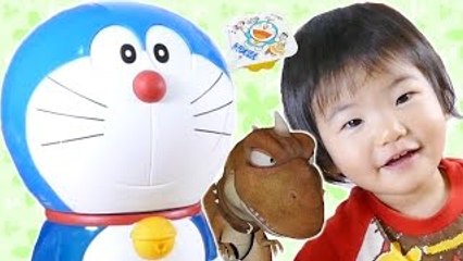 アンパンマン おとちゃんと ドラえもん ゼリー 食べてみた♪ 恐竜�