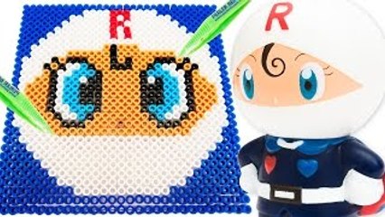 アンパンマンおもちゃ パーラービーズでロールパンナのドット絵�