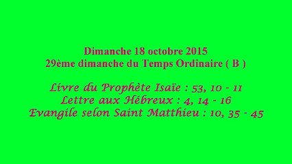 Homélie du 29ème Dimanche du Temps Ordinaire - B ( 2015 )