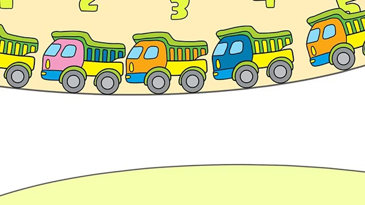 Apprenons à compter de 1 à 10 avec les camions   Dessin animé educatif pour les enfants