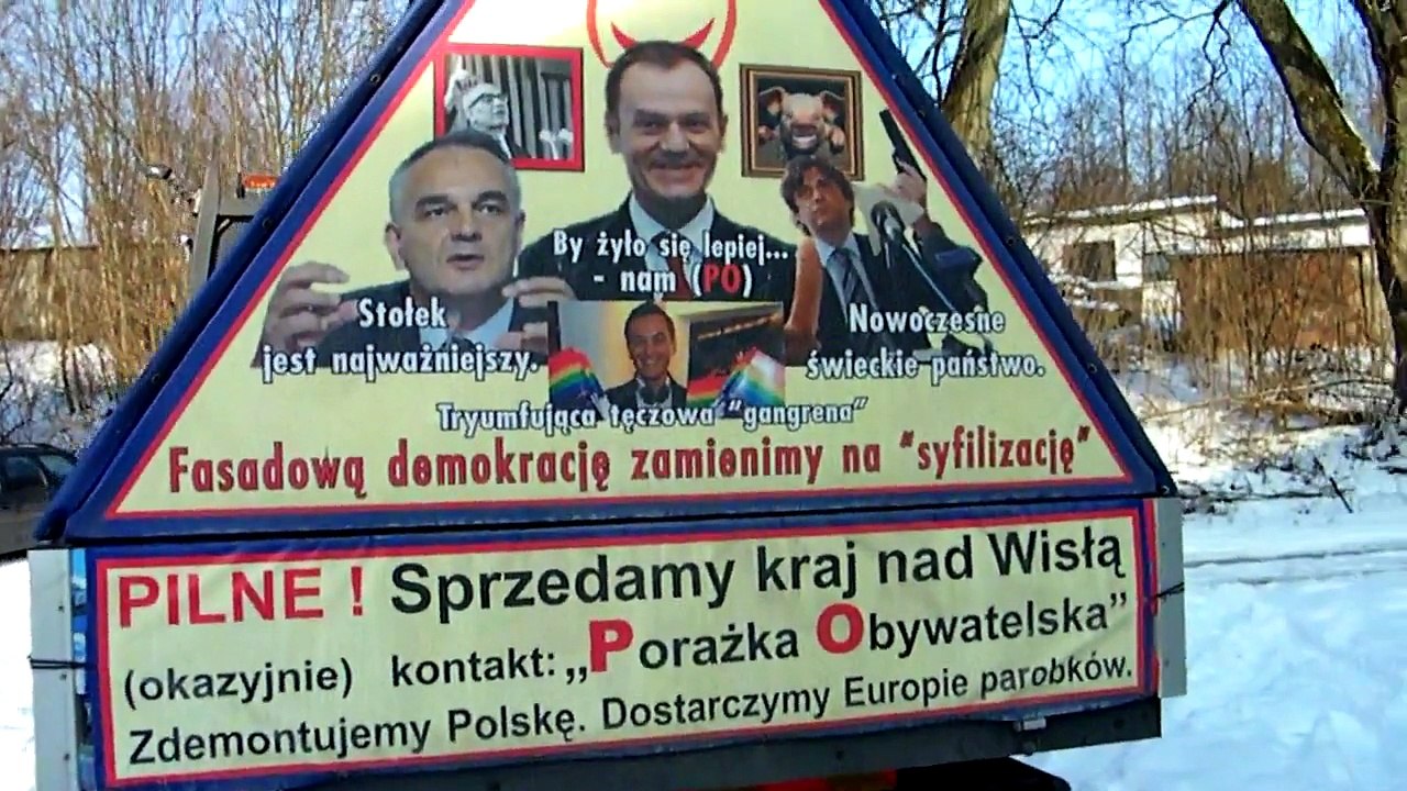 II Rejtan Rzeczpospolitej W.Bonkowski o nowych hasłach na swoim samochodzie - Chmielno 2012