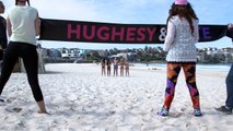 Pig runs WILD with bikini girls on Bondi Beach