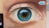 How To Draw a realistic Eye painting in dry brush (Speed Drawing) malen zeichnen - Dailymotion-Video