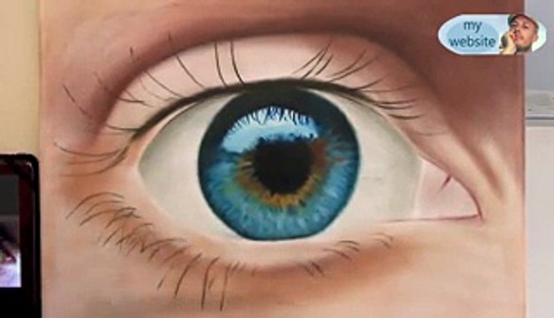 How To Draw a realistic Eye painting in dry brush (Speed Drawing) malen zeichnen - Dailymotion-Video