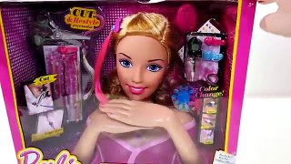 Barbie Color Changer Nails_ Eyes _ Lips! Life Size Barbie Haircut and Styling Head