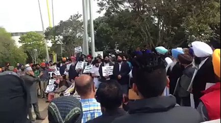 Protest against the Beadbi of Sri Guru Granth Sahib Ji at Auckland, New Zealand.