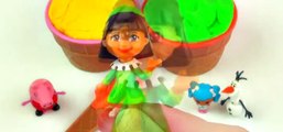 Play-Doh Ice Cream Surprise Egg Toys Disney Frozen Peppa Pig Thomas Tank Dora Lalaloopsy FluffyJet [Full Episode]