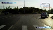 Russian police car T-Boned on highway