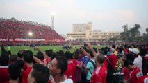 جماهير النادي الأهلي تحتفل با التتش في أول مران عقب الفوز بالسوبر