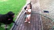 Baby Sprays Dogs With Hose and Cant Stop Laughing