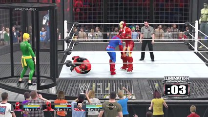 WWE 2K15 Spiderman vs Deadpool vs Hulk vs Captain America vs Iron Man vs Iron Fist MARVEL