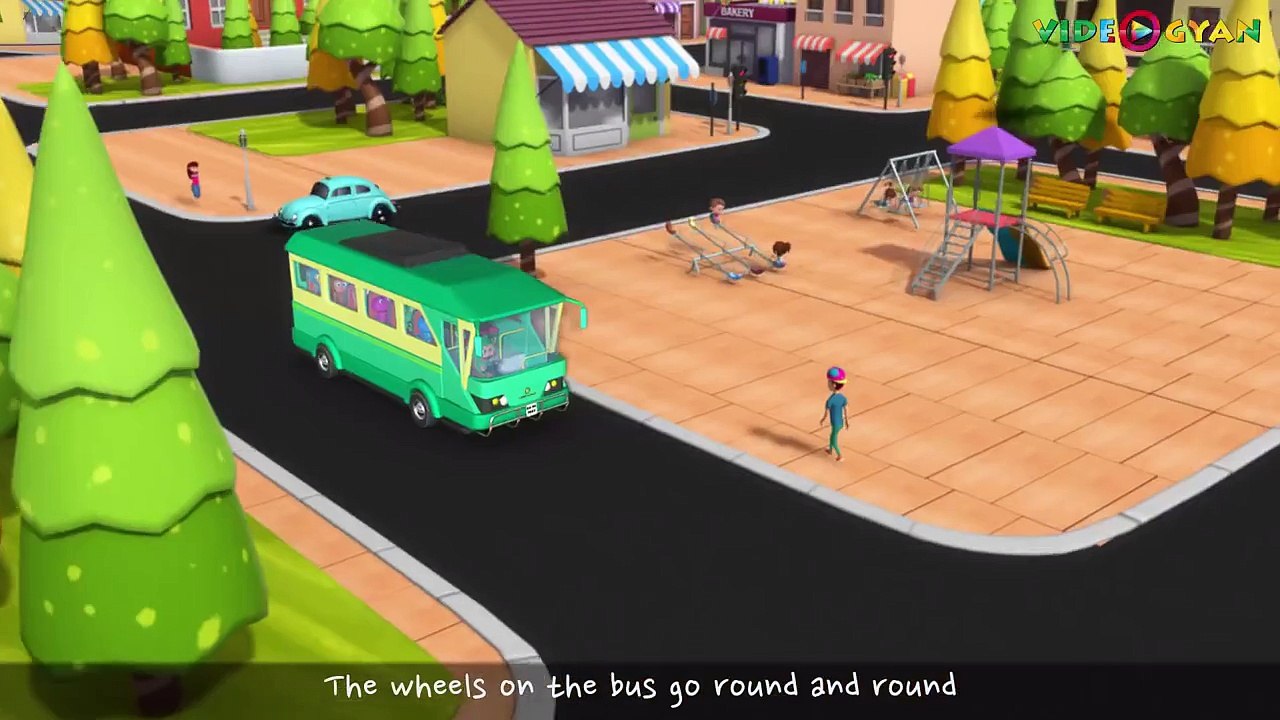 Wheels On The Bus Go Round And Round | 3D Animation Kids Songs | Nursery Rhymes