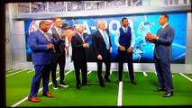 Football player throws ball on Tv Set and breaks screen!! Alex Rodriguez